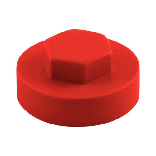 TIMCO Hex Head Cover Caps - Poppy Red 16mm (1000)