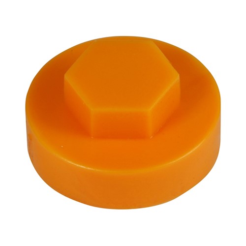 TIMCO Hex Head Cover Caps - Tangerine 16mm (1000 Pack)