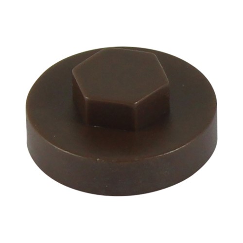 TIMCO Hex Head Cover Caps - VanDyke Brown 16mm (1000 Pack)