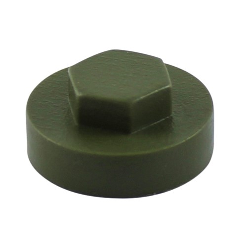 TIMCO Hex Head Cover Caps - Olive Green 16mm (1000 Pack)