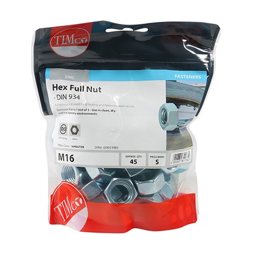 TIMCO Hex Full Nuts - Zinc M16 (45)