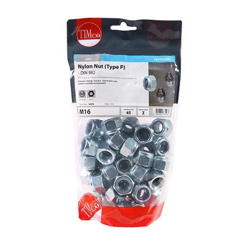 TIMCO Nylon Nuts - Type P - Zinc M16 (45)