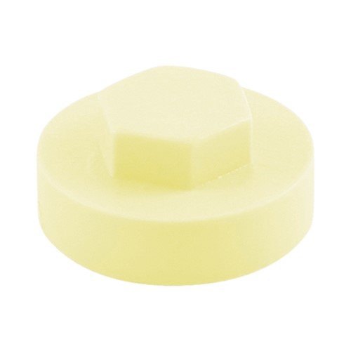 TIMCO Hex Head Cover Caps - White (Creamy) 16mm (1000 Pack)