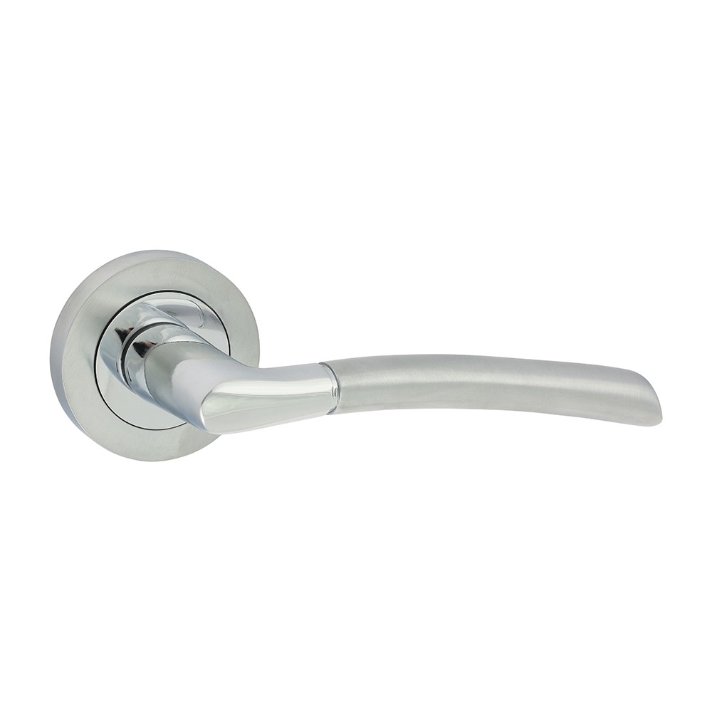 TIMCO Shavington Lever On Rose Handles - Polished & Satin Chrome 51mm (2 Pack)