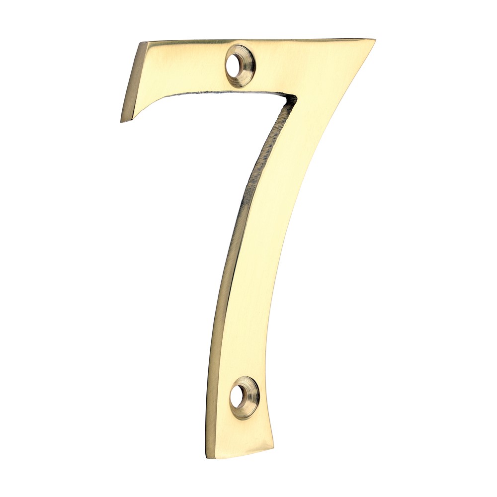 TIMCO Door Numeral 7 Polished Brass 75mm