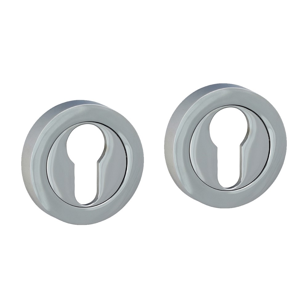 TIMCO Euro Profile Escutcheon - Polish Chrome 51mm (2 Pack)