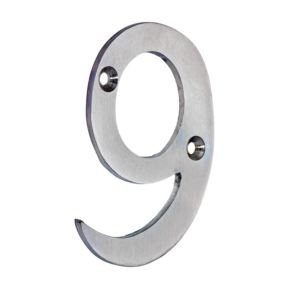 TIMCO Door Numeral 9 Satin Chrome 75mm