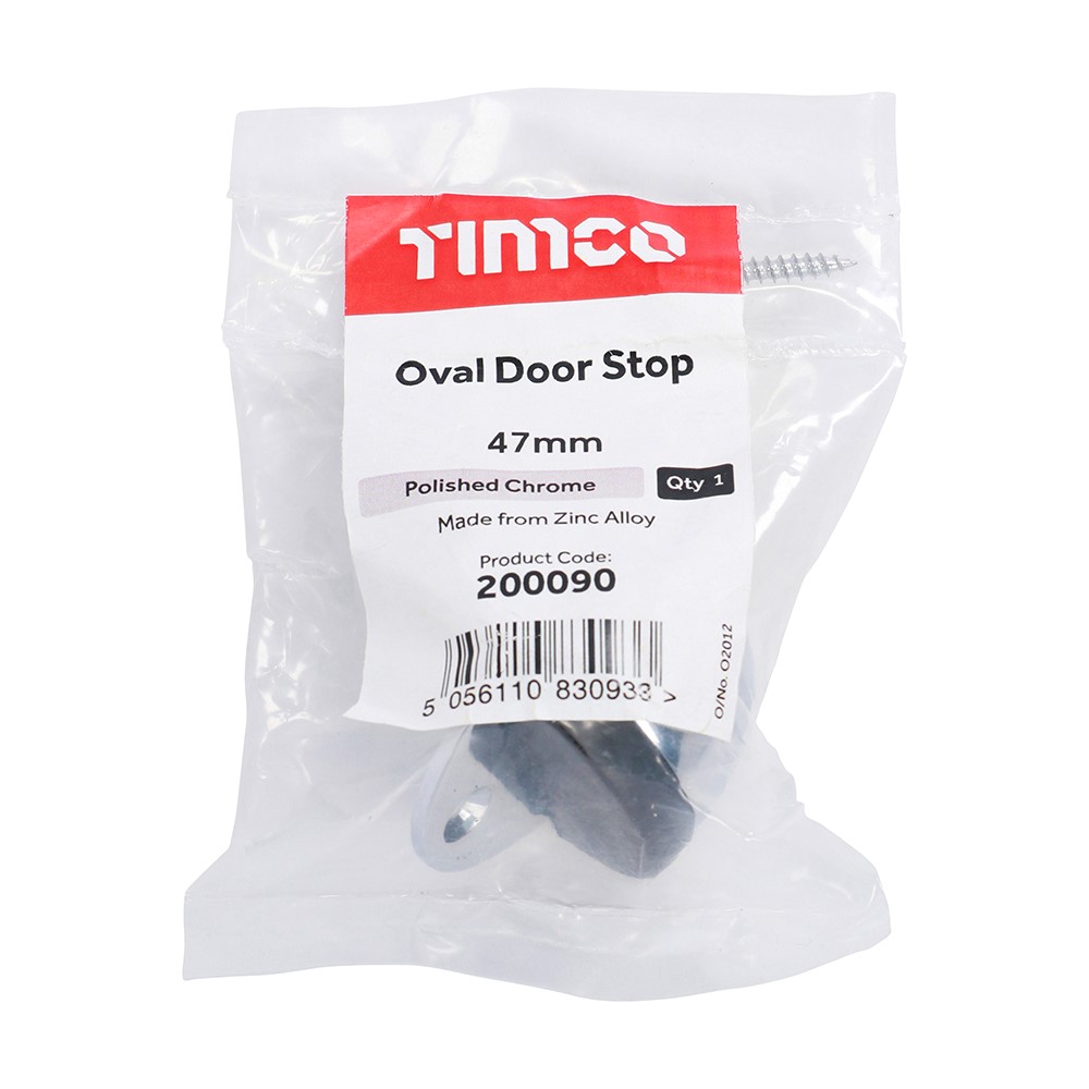 TIMCO Oval Door Stop - Polished Chrome 47mm