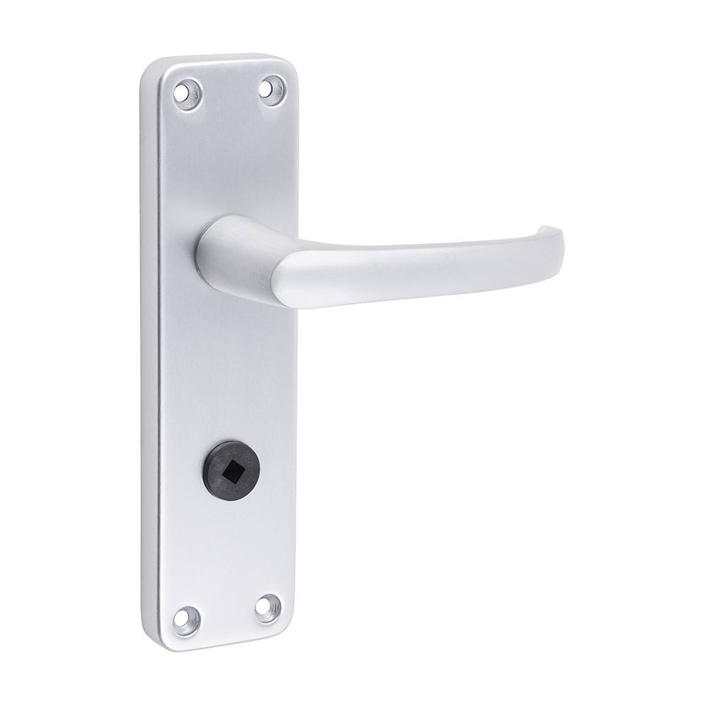 TIMCO Contractors Lever Bathroom/Privacy Handles - Satin Anodised Aluminium 154 x 40mm (2 Bag)