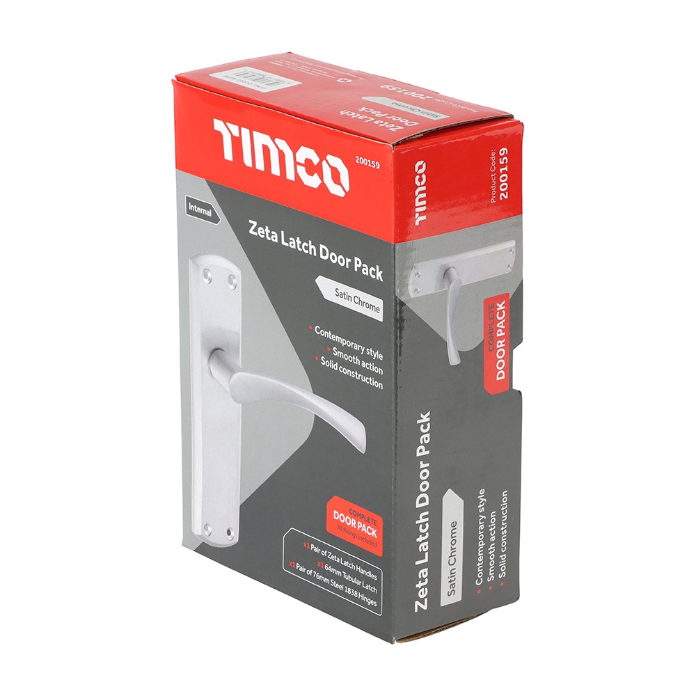 TIMCO Zeta Latch Door Pack - Satin Chrome Mixed