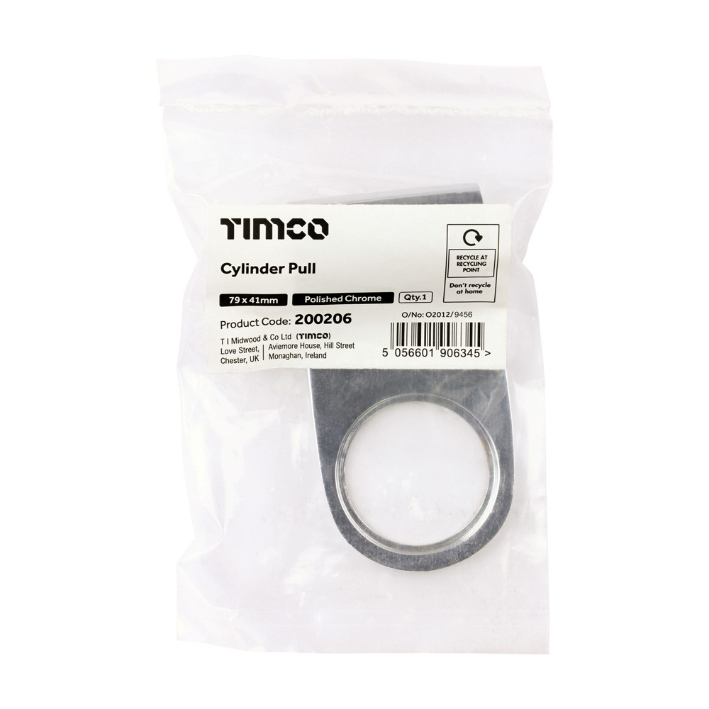 TIMCO Cylinder Pull Polished Chrome 79 x 41mm (1)
