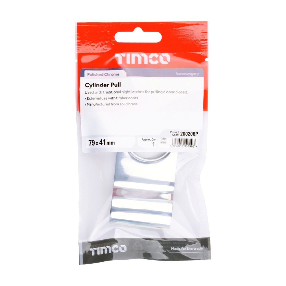 TIMCO Cylinder Pull Polished Chrome 79 x 41mm (1)