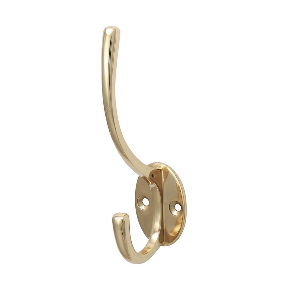 TIMCO Hat & Coat Hook - Polished Brass 125 x 32mm