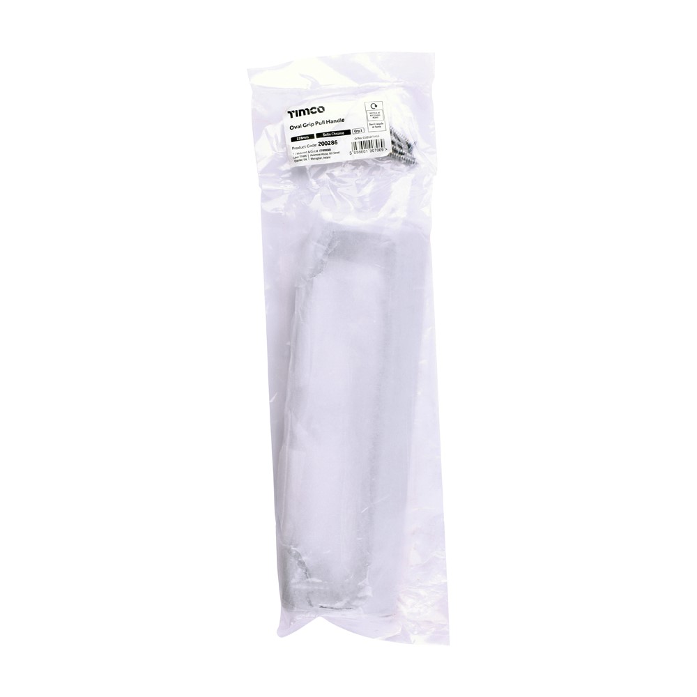 TIMCO Oval Grip Pull Handle Satin Chrome 228mm (1)