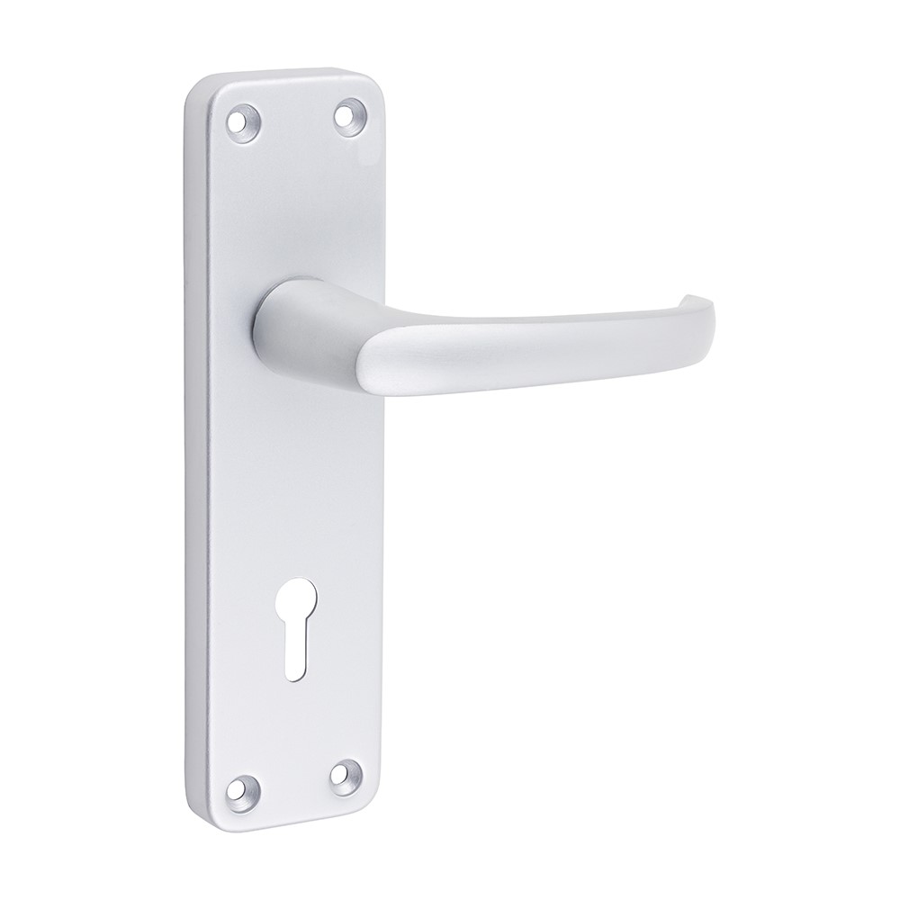TIMCO Contractors Lever Lock Handles - Satin Anodised Aluminium 154 x 40mm (2 Bag)