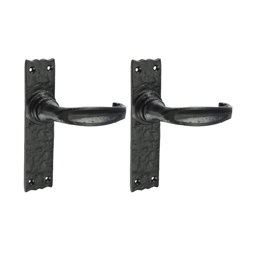 TIMCO Narrow Style Lever Latch Handles - Antique Black 155 x 37mm (2 Pack)
