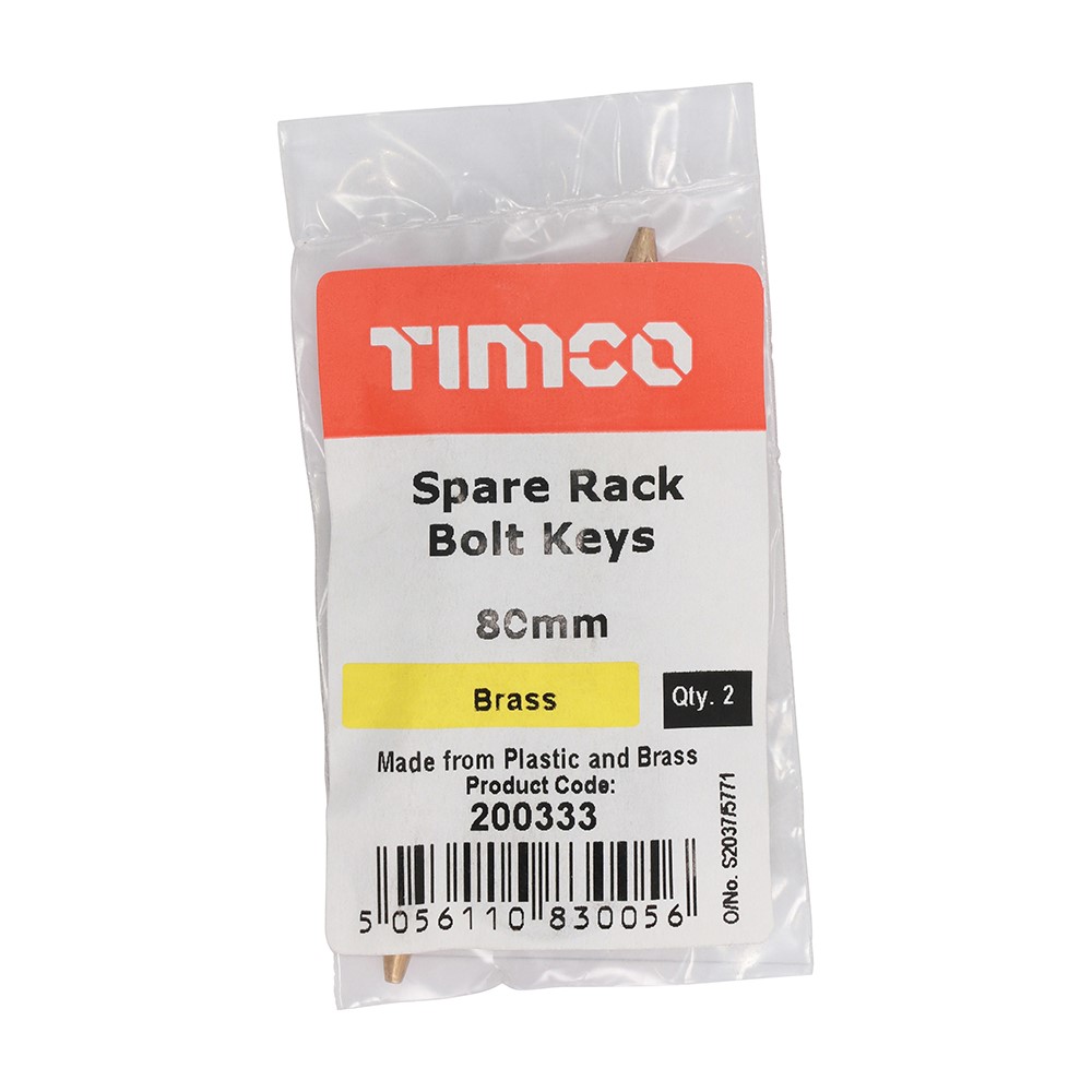 TIMCO Spare Rack Bolt Keys 80mm (2 Bag)