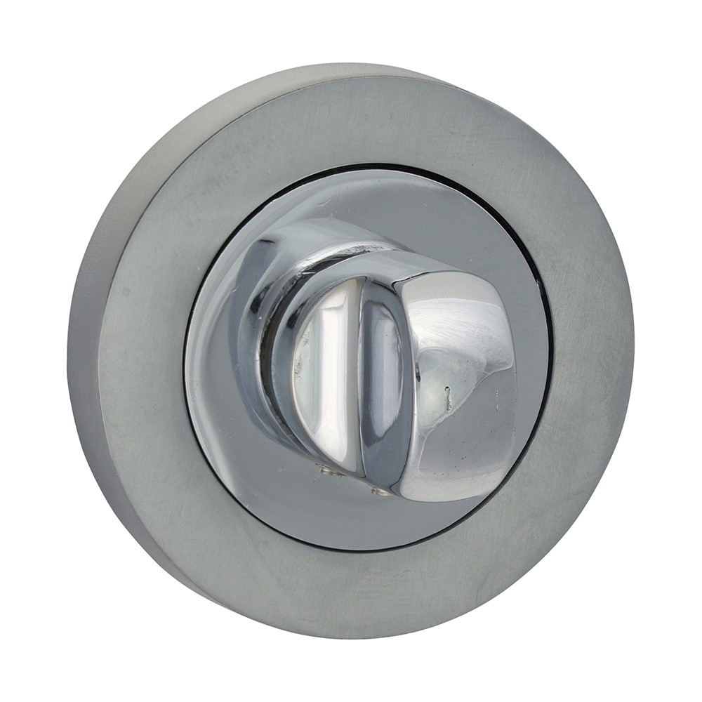 TIMCO Bathroom Thumb Turn And Release - Polished & Satin Chrome 51mm