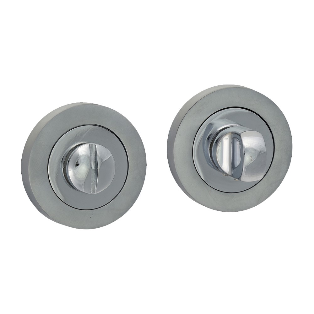 TIMCO Bathroom Thumb Turn And Release - Polished & Satin Chrome 51mm