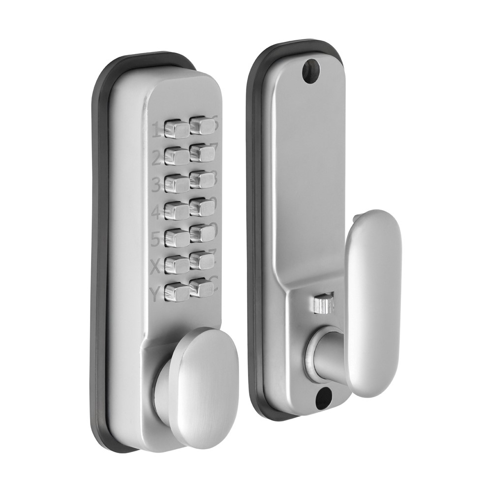 TIMCO Push Button Digital Lock Satin Chrome 142 x 41mm (1)