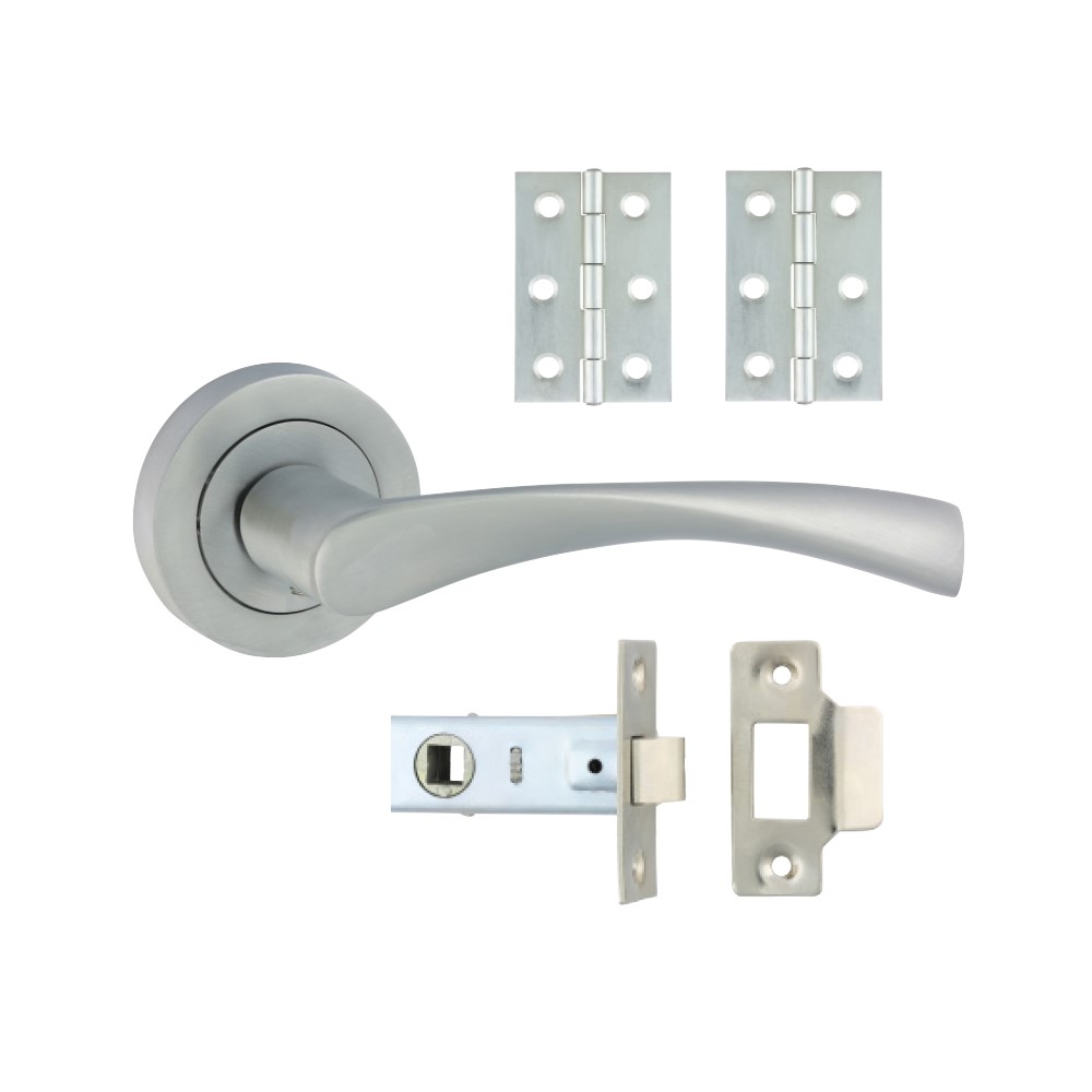 TIMCO Edleston Lever On Rose Door Pack - Satin Chrome Mixed