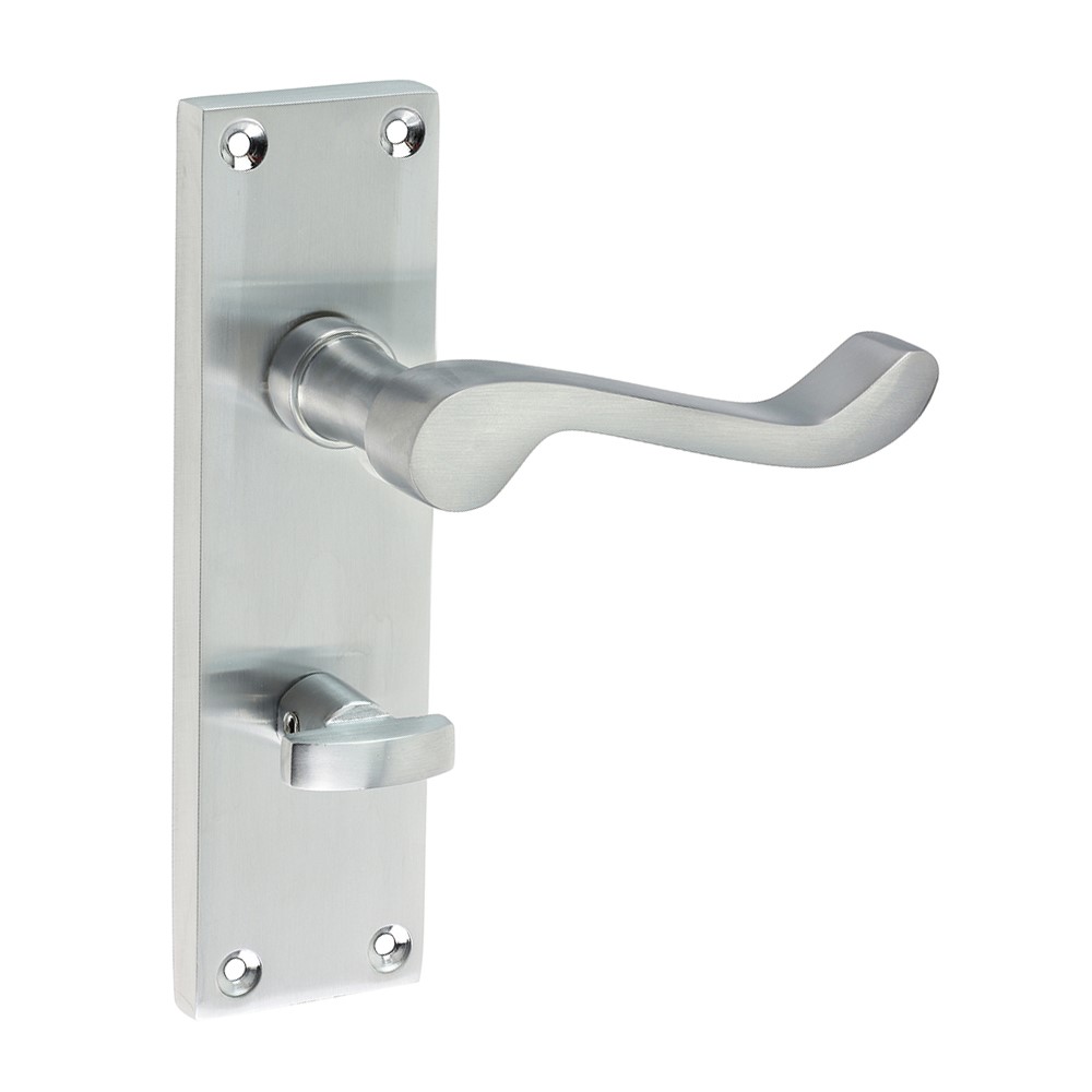 TIMCO Victorian Scroll Bathroom Handles - Satin Chrome 152 x 42mm (2 Pack)