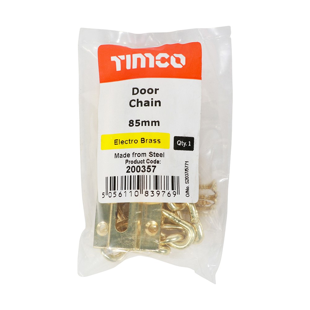 TIMCO Door Chain - Electro Brass 85mm
