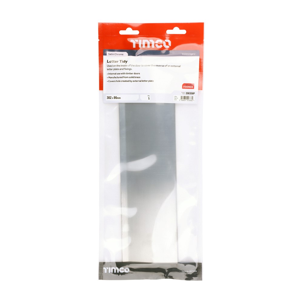 TIMCO Letter Tidy Satin Chrome 302 x 86mm (1)