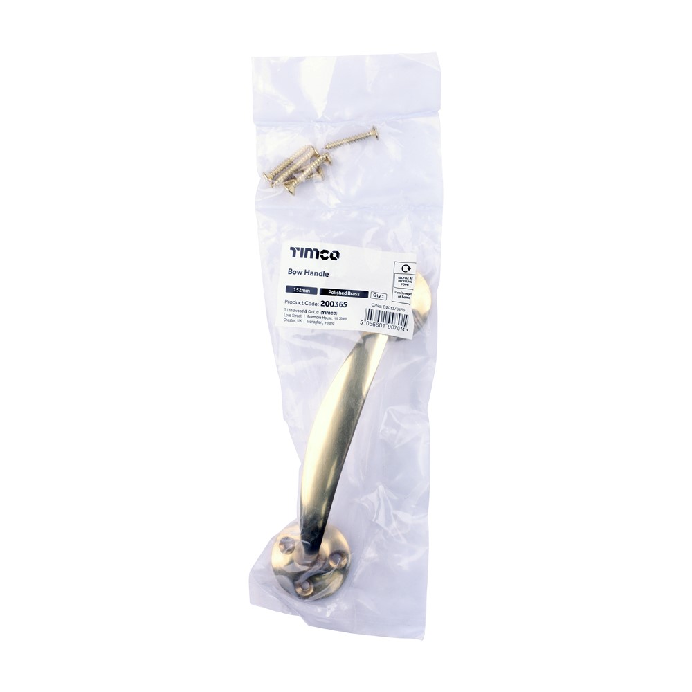 TIMCO Bow Handle Polished Brass 152mm (1)