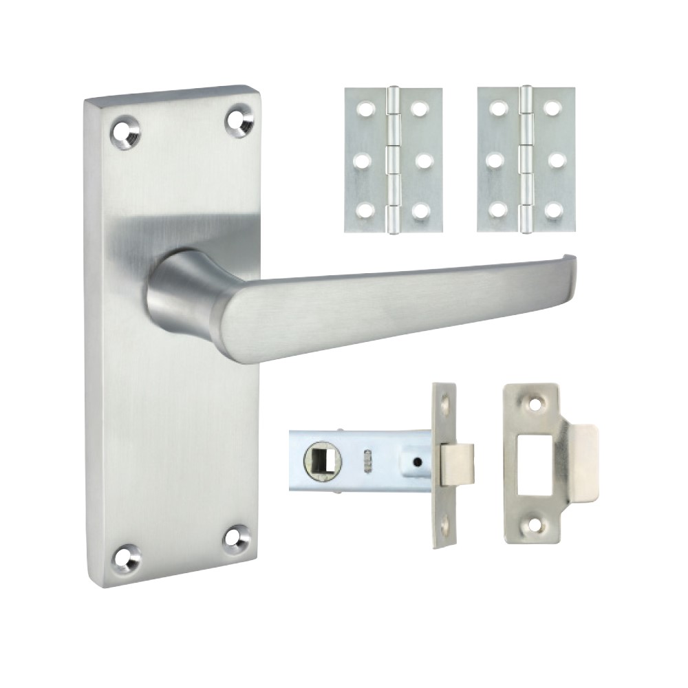 TIMCO Victorian Straight Latch Door Pack - Satin Chrome Mixed