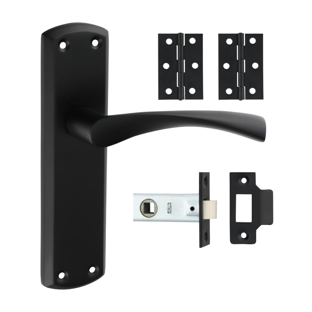 TIMCO Zeta Latch Door Pack - Matt Black Mixed