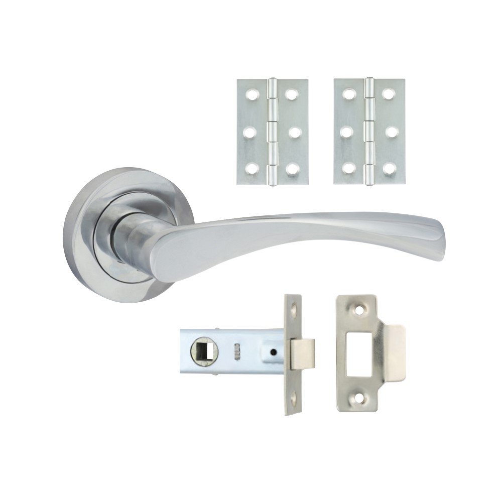 TIMCO Edleston Lever On Rose Door Pack - Polished Chrome Mixed