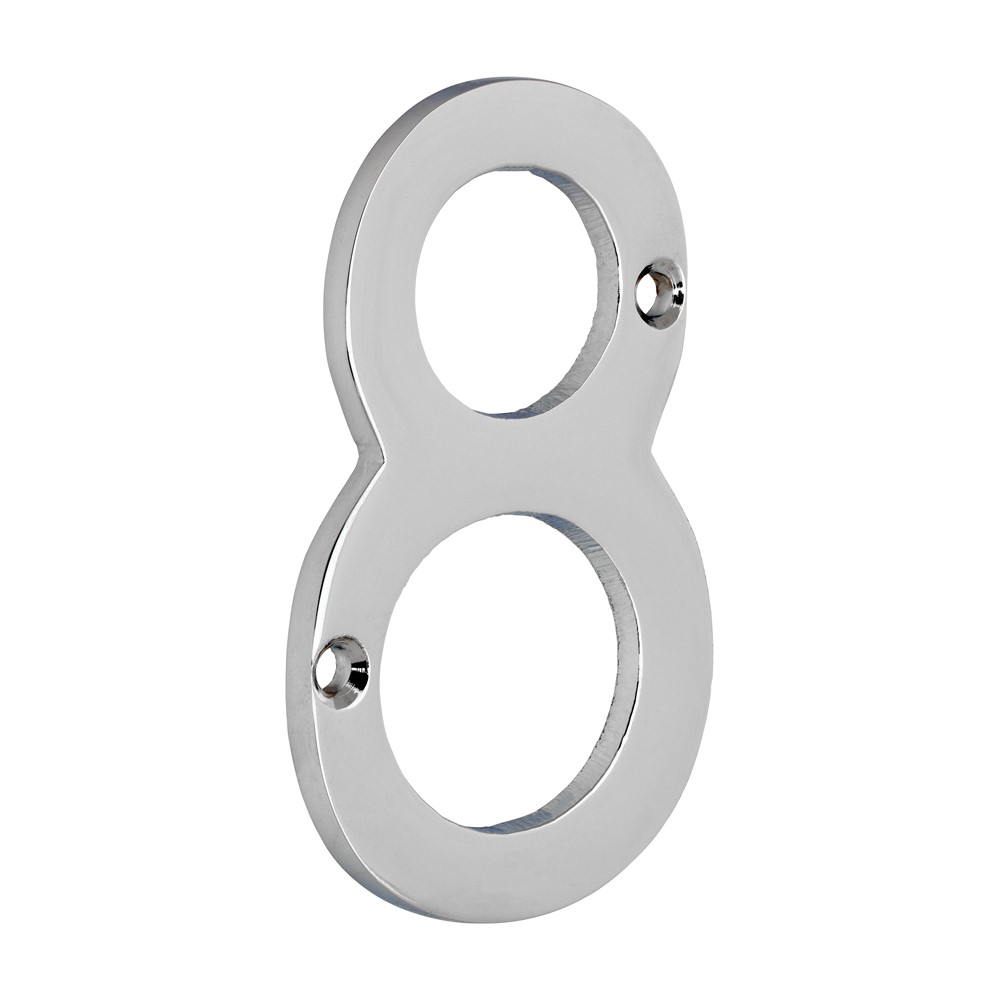 TIMCO Door Numeral 8 Polished Chrome 75mm