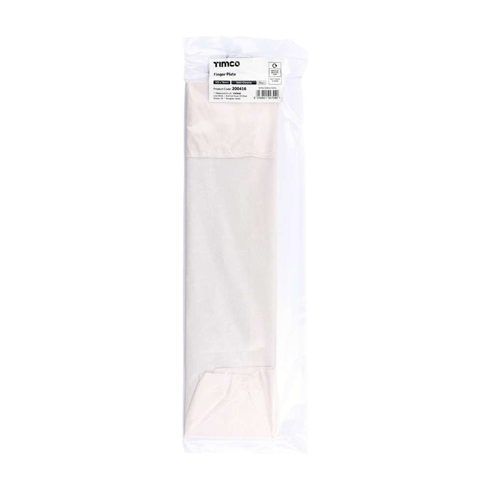 TIMCO Finger Plate Satin Chrome 305 x 76mm (1)