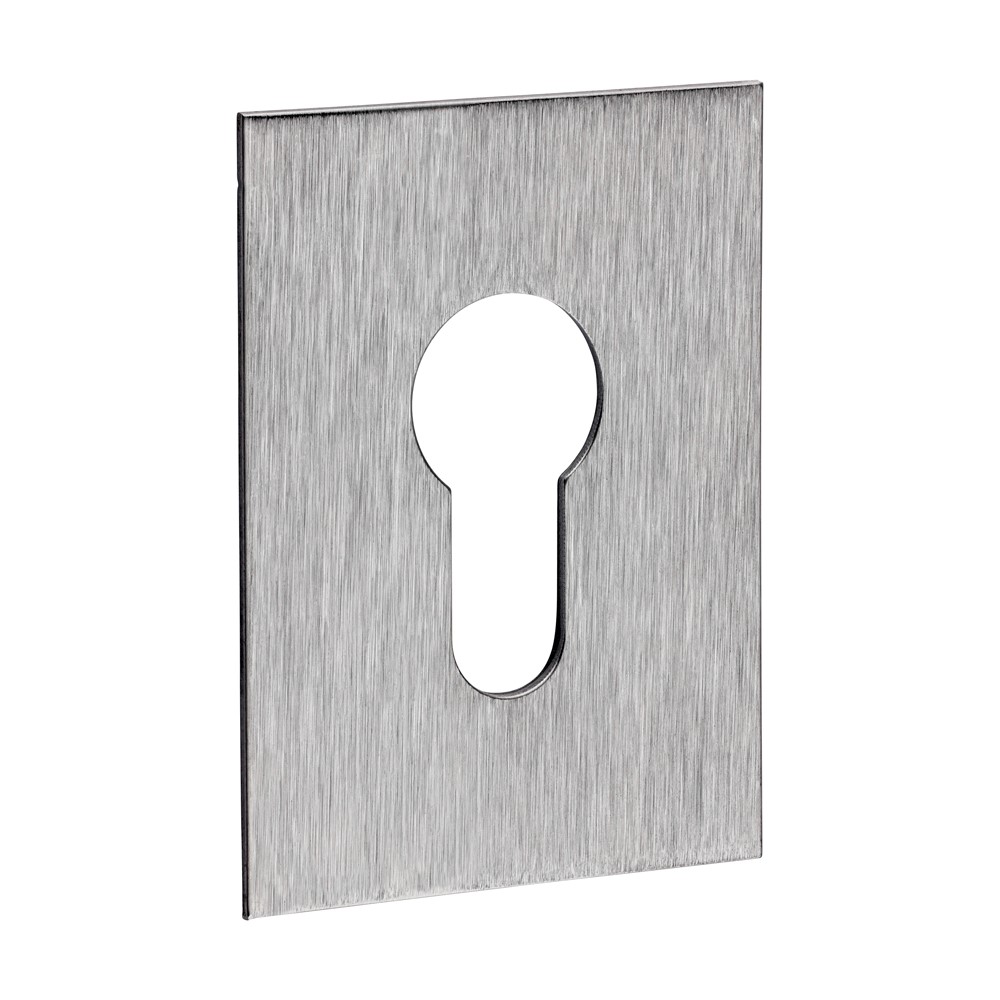 TIMCO Self-Adhesive Euro Escutcheon Oblong Satin Stainless Steel 65 x 47mm (1)