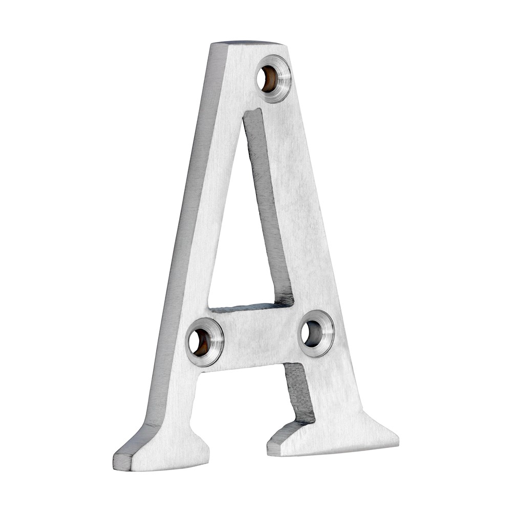TIMCO Door Letter A Satin Chrome 60mm