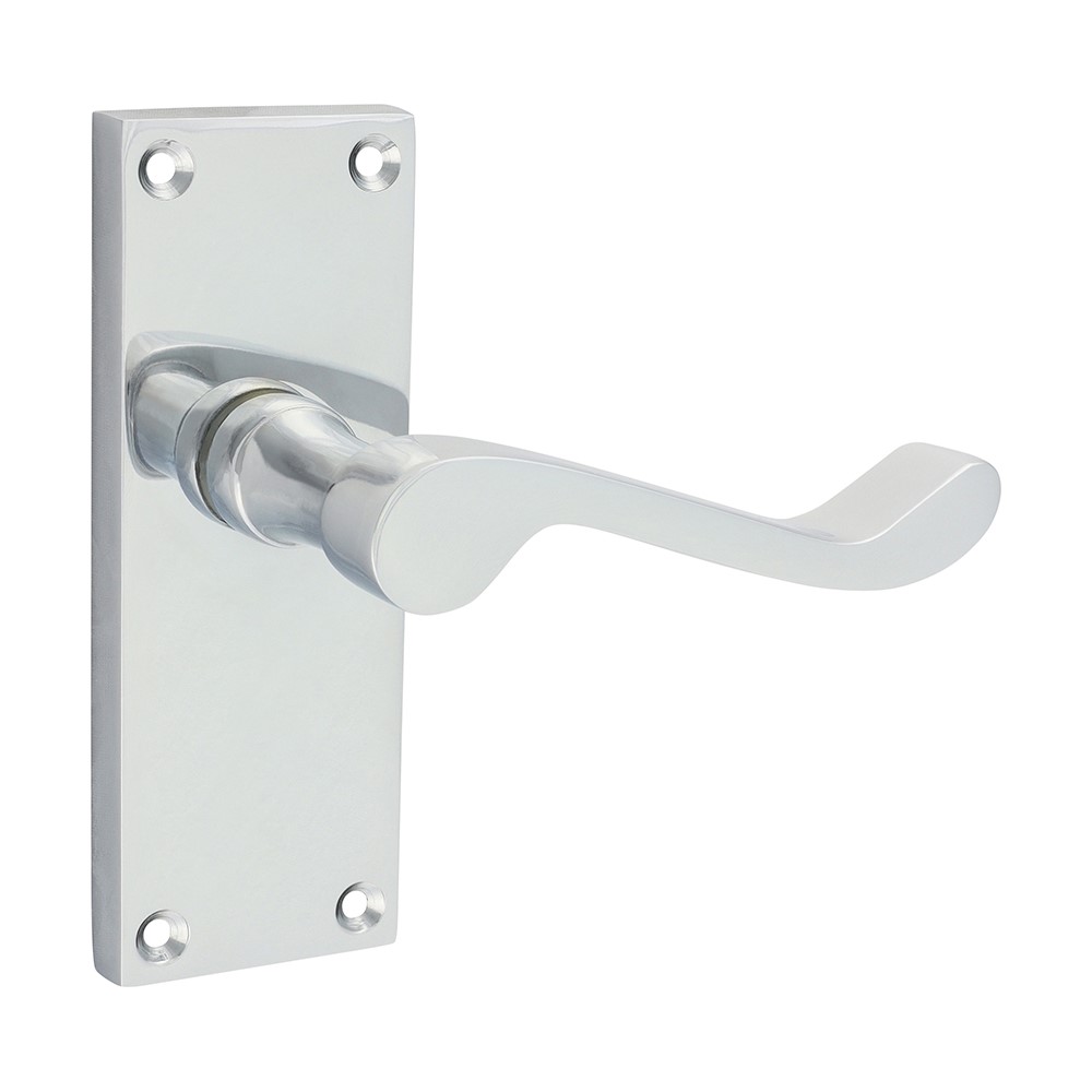 TIMCO Victorian Scroll Latch Handles - Polished Chrome 114 x 42mm (2 Pack)