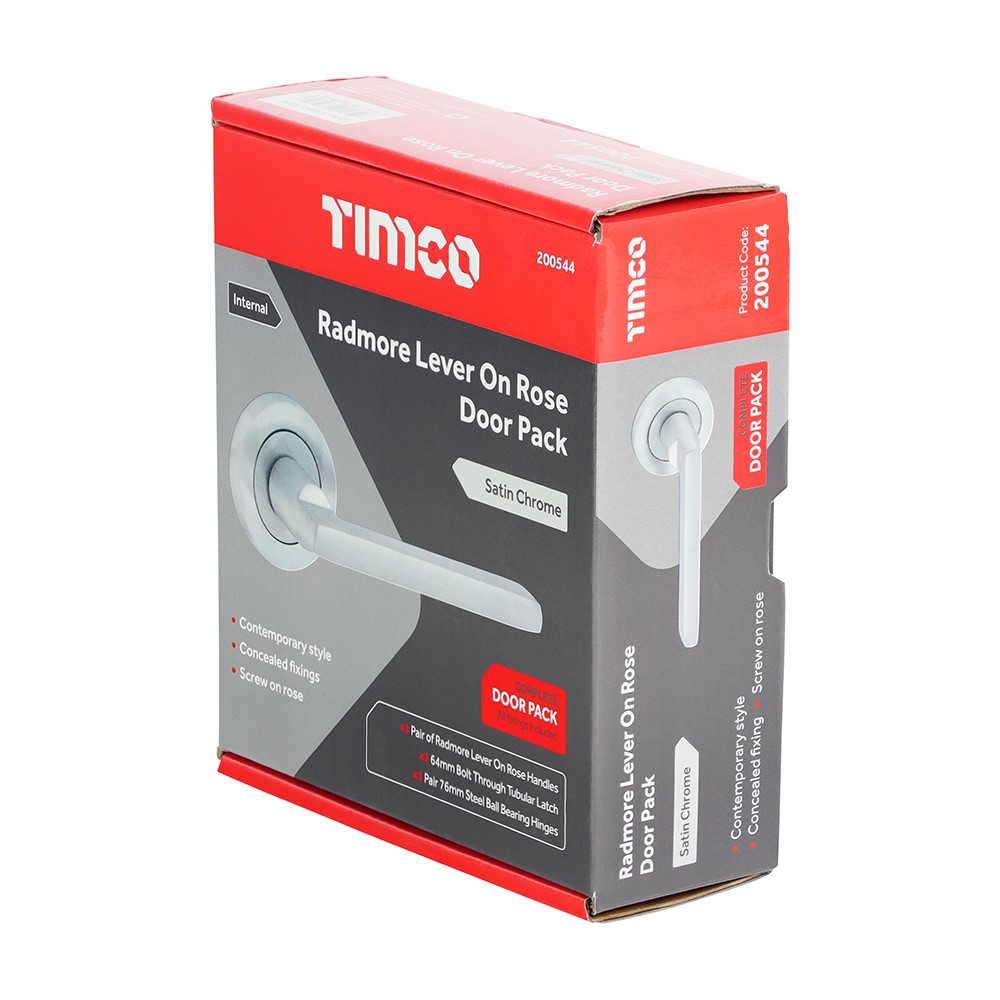 TIMCO Radmore Lever On Rose Door Pack - Satin Chrome Mixed