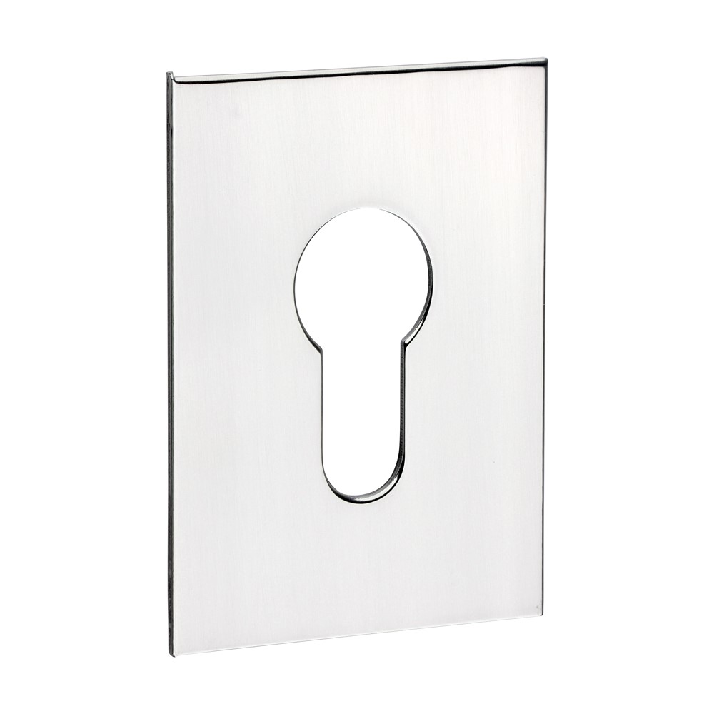 TIMCO Self-Adhesive Euro Escutcheon Oblong Polished Stainless Steel 65 x 47mm (1)