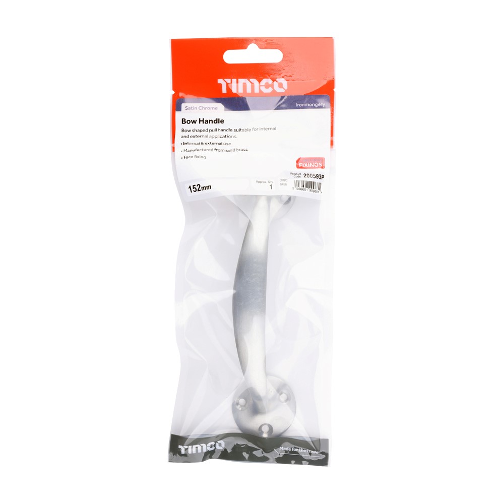 TIMCO Bow Handle Satin Chrome 152mm (1)