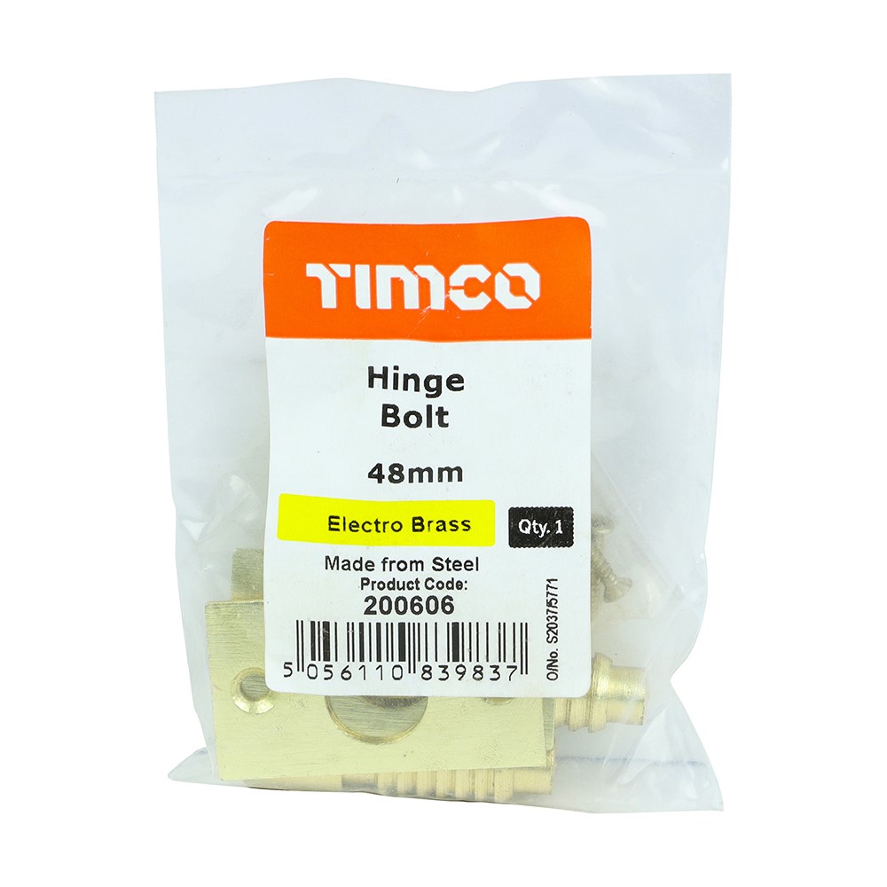 TIMCO Hinge Bolt - Electro Brass 48mm (2)