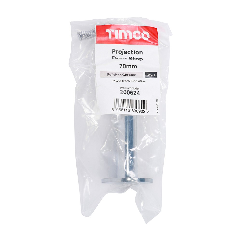 TIMCO Projection Door Stop - Polished Chrome 70mm