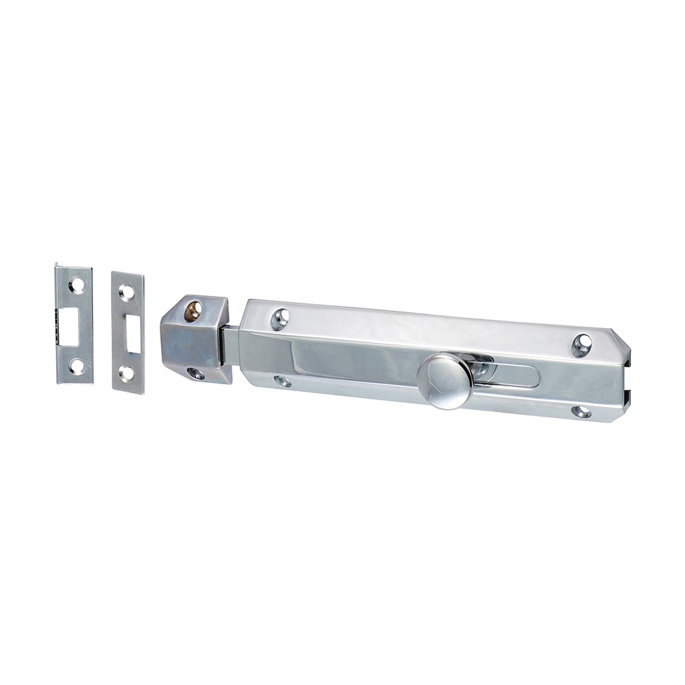 TIMCO Architectural Flat Section Bolt - Polished Chrome 150 x 35mm