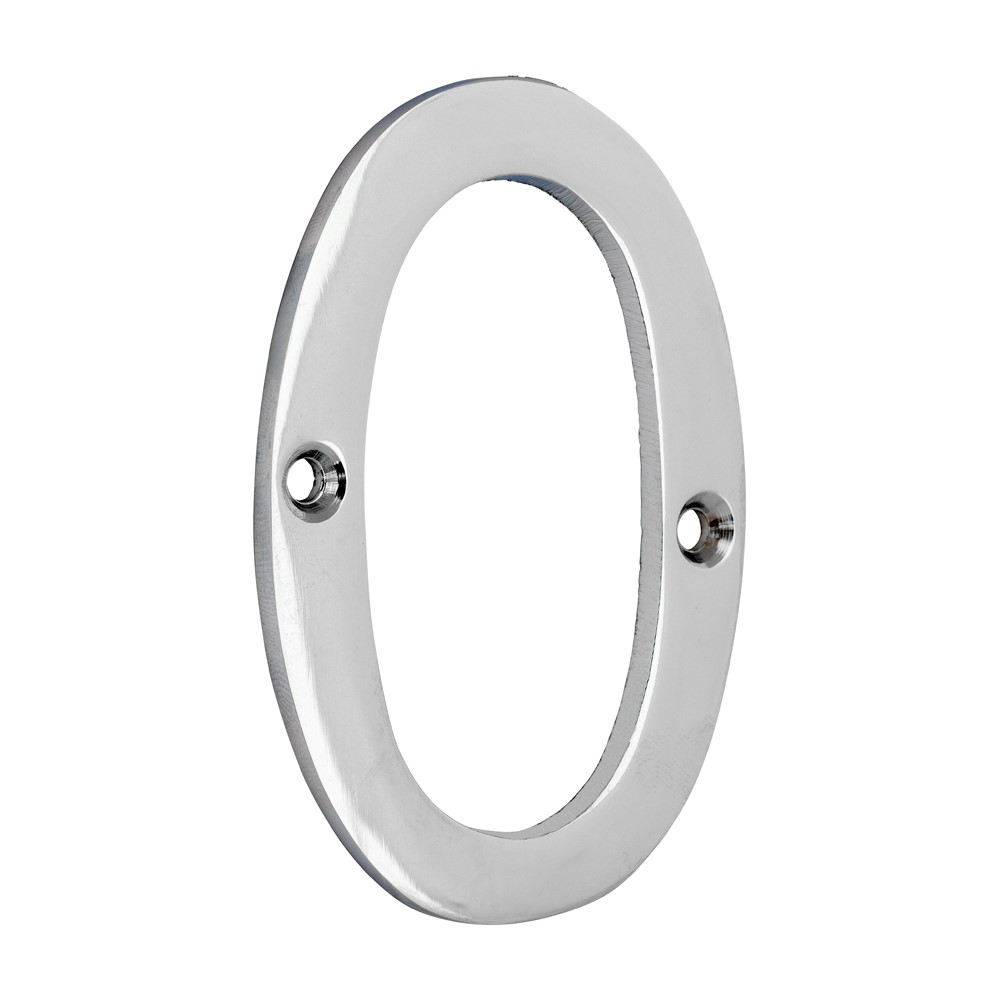 TIMCO Door Numeral 0 Polished Chrome 81mm