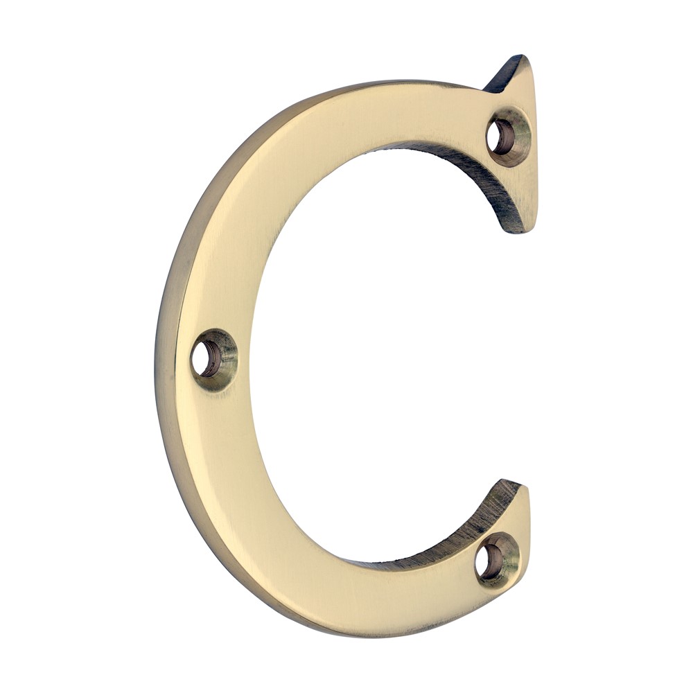 TIMCO Door Letter C Polished Brass 65mm