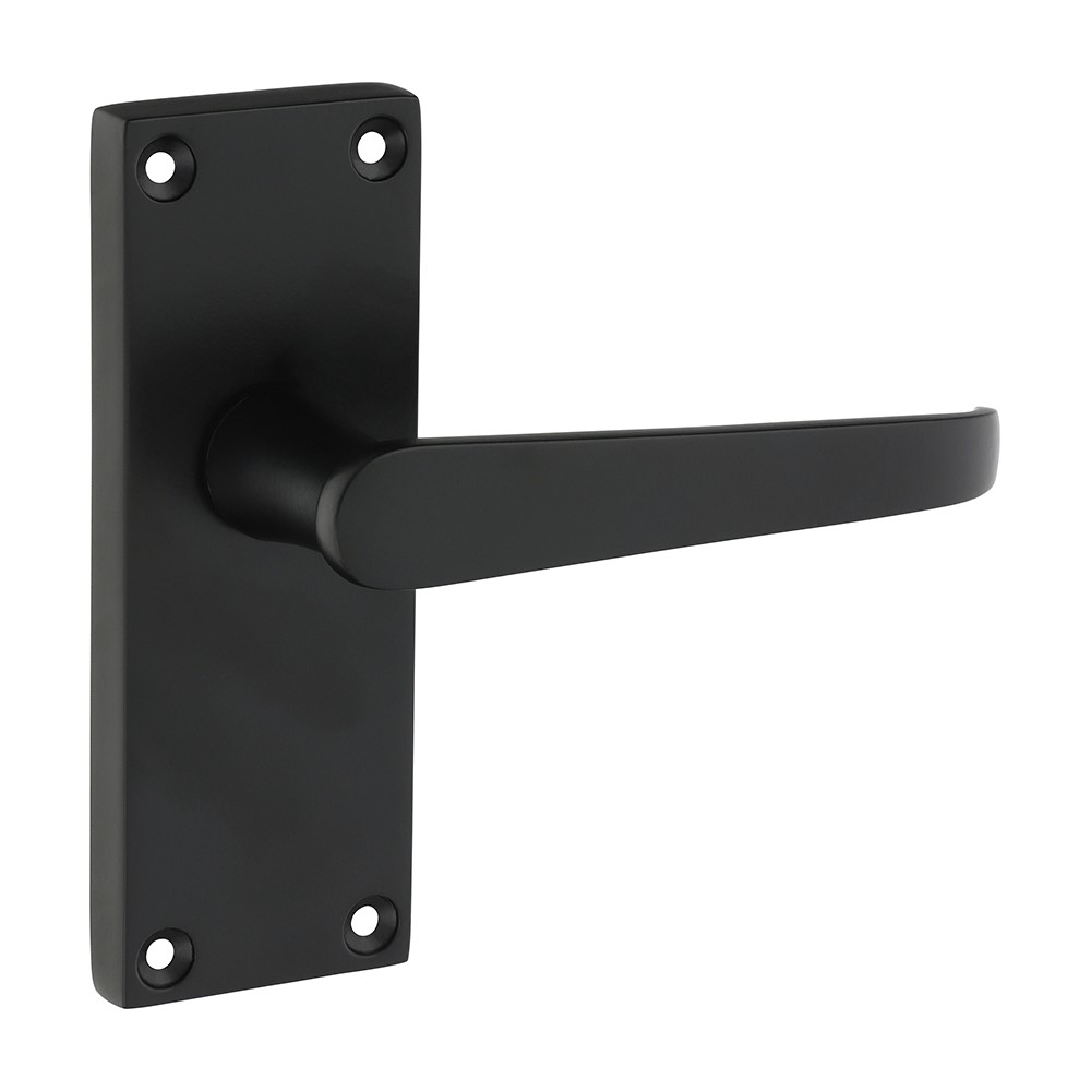 TIMCO Victorian Straight Latch Handles - Matt Black 114 x 42mm (2 Pack)