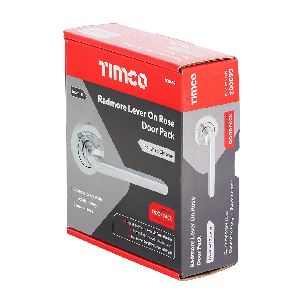 TIMCO Radmore Lever On Rose Door Pack - Polished Chrome Mixed