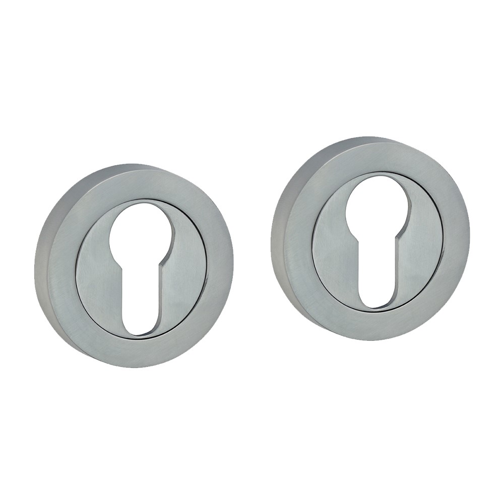 TIMCO Euro Profile Escutcheon - Satin Chrome 51mm (2 Pack)