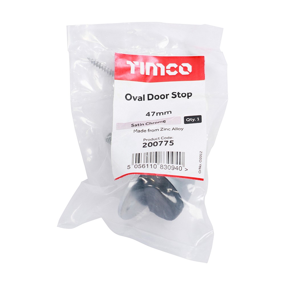 TIMCO Oval Door Stop - Satin Chrome 47mm