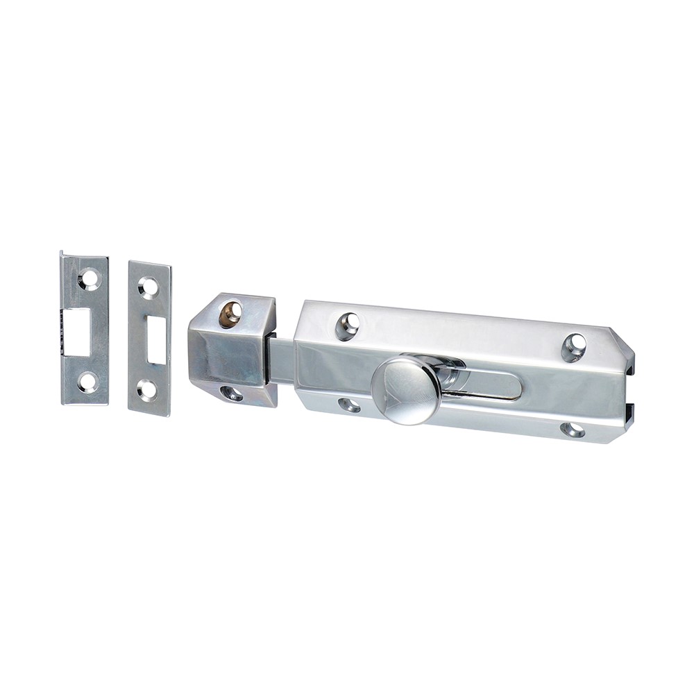 TIMCO Architectural Flat Section Bolt - Polished Chrome 100 x 35mm